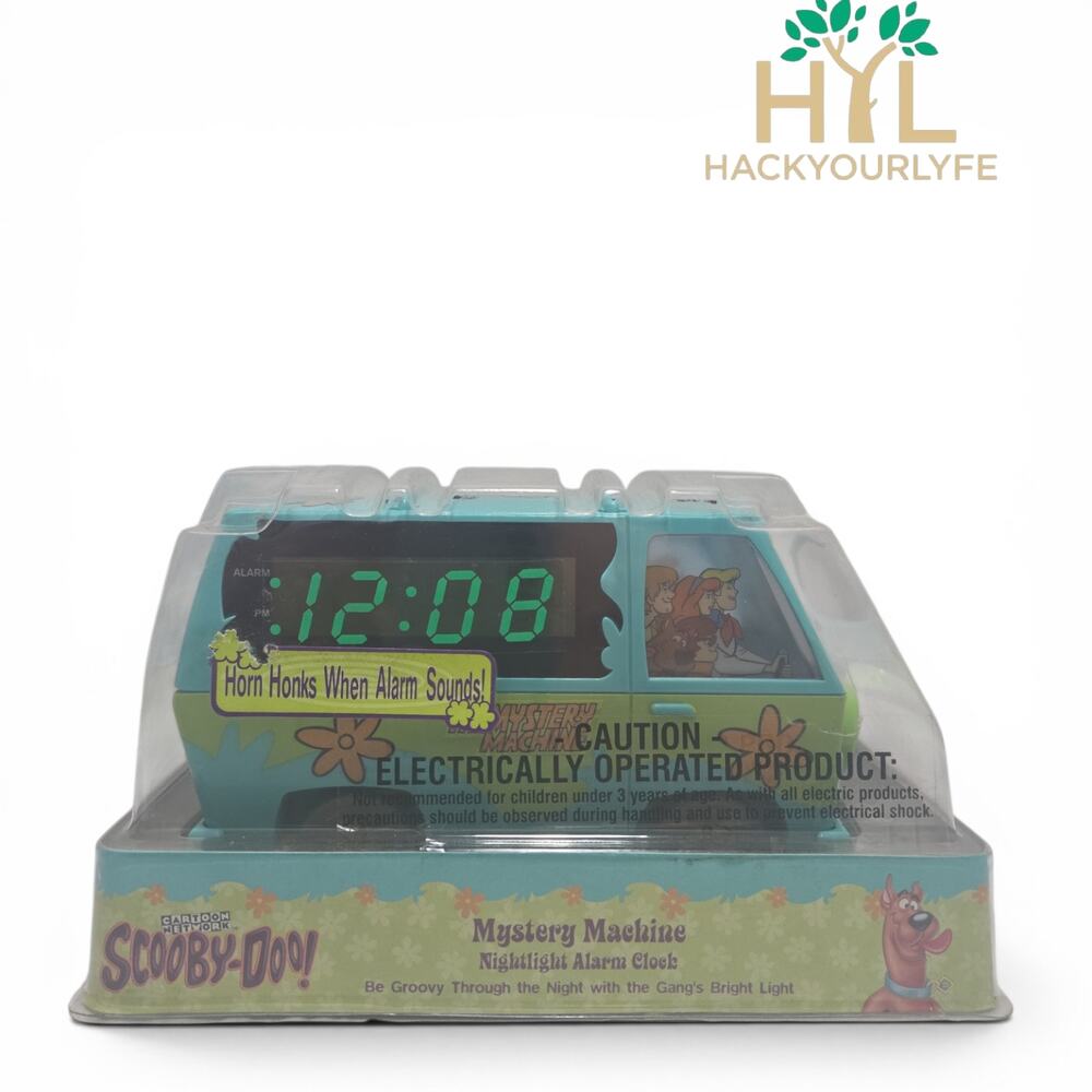 Scooby Doo Mystery Machine Nightlight Alarm Clock Vintage 2001 New In Box